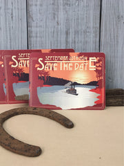 Mississippi River Boat Save the Date Postcard - Vintage Mississippi River Landscape Save the Date