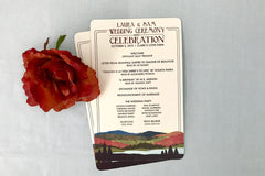 Rustic Fall Appalachian Mountains and Lake Wedding Program // Autumn Hills Wedding Program