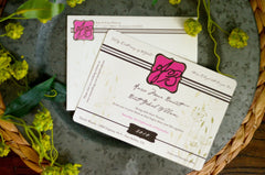 Vintage Wine Label Themed Monogram 5x7 Wedding Invitation with A7 Envelope // BP1