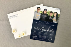 Graduates Joint Graduation Party Invitations // 5x7 Photo Cards with A7 Envelopes