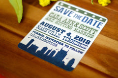 Nashville Concert Poster Save the Date Postcard // Nashville Skyline // Hatch Show Print Inspired // BP1