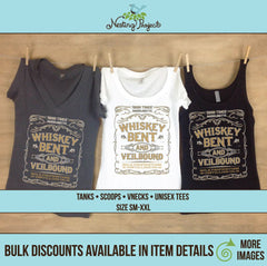 Whiskey Bent and Veil bound Bachelorette Shirts