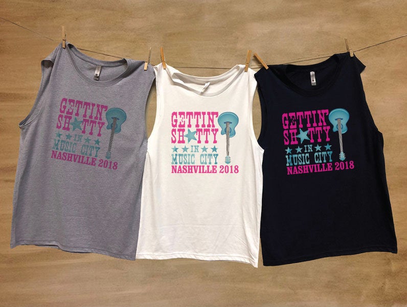 Getting Shitty In Music City Muscle Tanks Bachelorette Party Shirts