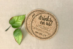 Eucalyptus Greenery Wreath and Linen Drinks on Us Cork Coaster Save the Date with A7 Envelopes