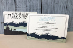 Rustic Rocky Mountain 5x7 Wedding Invitation // Colorado Mountain Wedding Invitation