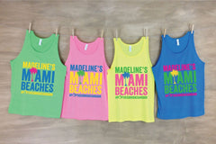 Miami Beaches Personalized Bachelorette Beach Tanks