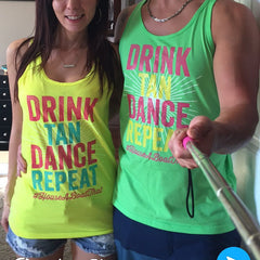 Drink Tan Dance Repeat / Bachelorette Party Shirts / Beach Bachelorette / Beach Cover Up / Matching Shirts / Beach Tank Sets