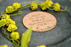 Greenery Wreath Cork Coaster Wedding Favors for Guests