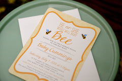 He or She What Will Baby Bee / Gender Reveal Baby Shower Party 5x7 Invitation / Bumble Bee Baby Shower / DIY / Printable / Template// BP1