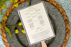 Lime Green When the Music Starts Wedding Ceremony 6x8 Program Fans - BP1