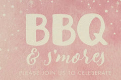 BBQ and Smores Birthday Invite, Watercolor 7th Birthday Invite, Backyard Barbecue, DIY Printable Birthday Invite Print Ready File