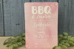 BBQ and Smores Birthday Invite, Watercolor 7th Birthday Invite, Backyard Barbecue, DIY Printable Birthday Invite Print Ready File