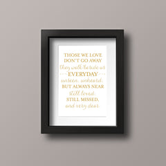 In Loving Memory Sign /  Instant Download / Those we love don't go away / Wedding Signs / Downloadable PDF / Wedding Sign Template