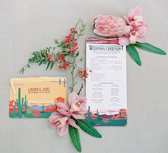 Rustic Sunset Arizona Desert Wedding Program // Flat Wedding Ceremony Program