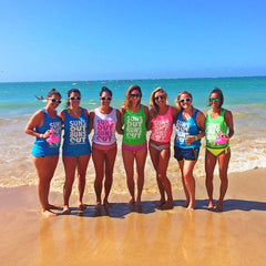 Suns Out Buns Out Beach Tank Sets - Group Bachelorette Personalized with location and date