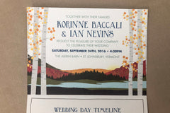 Fall Dog Mountain Trifold Wedding Invitation / Fall Vermont Mountain Wedding Invite / Rustic Trifold Invitation / Wedding Day Timeline