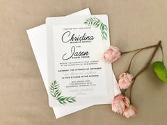 Rustic Bohemian with Laurels 5x7 Wedding Invitation and RSVP card