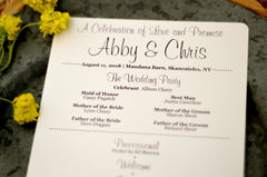 Field of Purple Lavender Flowers with Calligraphy Handwriting Wedding Ceremony 6x8 Program Fans - BP1