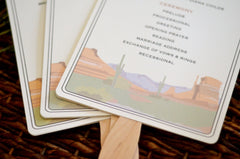 Arizona Desert with Cactus Wedding Ceremony 6x8 Program Fans