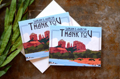 Red Rock Sedona Desert Landscape with River Stationery A2 Folded Thank You Card