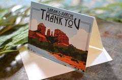 Red Rock Sedona Desert Landscape with River Stationery A2 Folded Thank You Card