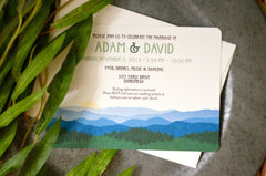 Shenandoah Mountains, Appalachian Mountains, Blue Ridge Mountains Modern Wedding Invite, 5x7 Wedding Invitation