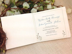 Rustic Elegant Blush and Tan Garden Wedding Livret Booklet Invitation, Pink Peonies Wedding Invitation