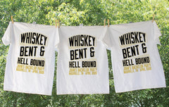 Bachelorette Party Whiskey Bent and Hell Bound or Veil Bound - Nashville Bachelorette Shirt - Black and Gold Whiskey Shirt-Whiskey Lovers