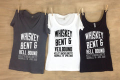 Whiskey Bent and Hell Bound or Veil Bound / Nashville Bachelorette Shirt / Black and Silver Whiskey Shirt