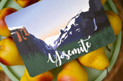 Yosemite Craftsman Table Number // 5x7 Wedding Sign Yosemite National Park Snowcap Mountain Landscape