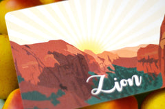 Wedding Sign Zion National Park Landscape Desert Valley Sunset, 5x7 FLAT Craftsman Table Number