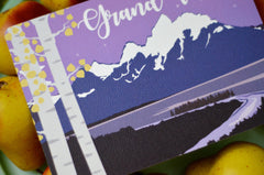Wedding Sign Grand Tetons National Park Snowcap Mountain River Valley Landscape, 5x7 FLAT Craftsman Table Number