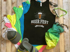 Bachelor Party Custom Beach Tanks Beer Fest-Beer Bachelor party shirts neon-Personalized Bachelor Groom Shirt -Beer Fest Beach Tank