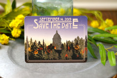 Washington State Capitol with Outdoor Landscape Sunset Wedding Save the Date Postcard