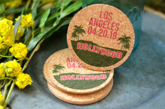 Los Angeles Hollywod Sign Cork Coaster Wedding Favors