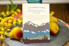 Rocky Mountains with Sunset Moose Greeting Card Wedding Invitation (A7 Broad fold) Mountain Wedding Invite