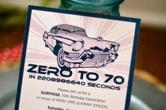 Vintage Chevy Car Birthday Invite, zero to 70 in Seconds, or DIY Printable Printable Birthday Invite Ready to Print File