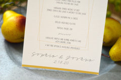 Modern Black and Gold Plated with Handwriting Wedding Dinner Menu // Reception Menu // Rehearsal Dinner Menu