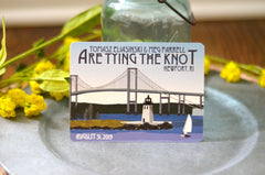 Newport Rhode Island Blue Lighthouse Bridge Landscape Save the Date Wedding Postcard