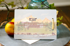 Sugar Pine Point State Park Hellman Ehrman Mansion Landscape Invitation 2pg Livret Booklet Wedding Invite with Envelope