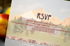 Sugar Pine Point State Park Hellman Ehrman Mansion Landscape Invitation 2pg Livret Booklet Wedding Invite with Envelope