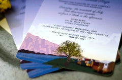 Colorado Mountain Landscape Wedding Announcement // Craftsman 5x7 Wedding Invitation with Envelope