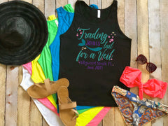 Trading Tail For A Veil Custom Personalized Bachelorette Tanks Sets