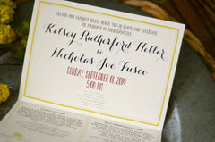 Nevada Gold Trifold Wedding Invitation with RSVP with Envelope // Modern Trifold Wedding Invitation // BP1