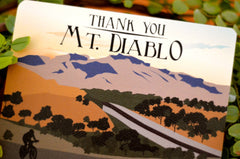 Mount Diablo California Thank You Cards - Thank You Postcards with Biking Illustration - Northern Callifornia Fall Mountains
