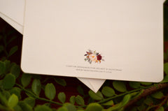 Vintage Burgundy and Rose Floral Illustration 5x7 Wedding Ceremony Invitation with Envelope