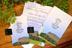 Planet Bluegrass Colorado River Landscape  Layered Strata Wedding Invitation with RSVP Postcard and Details Card
