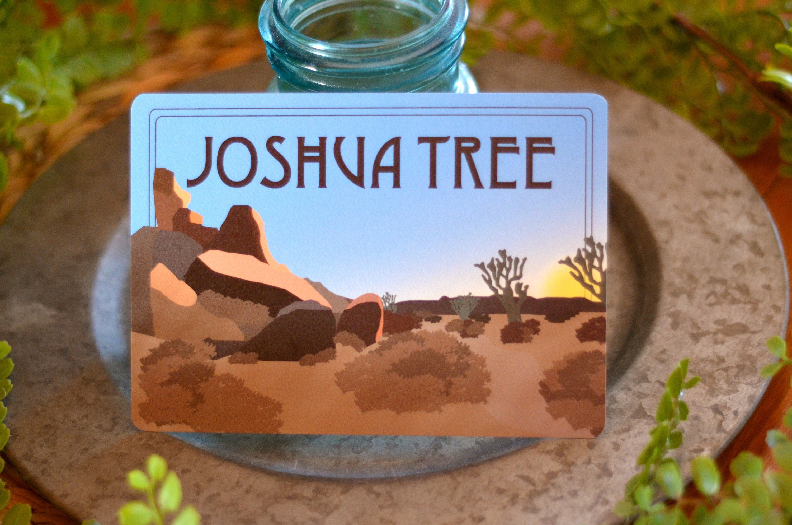 Joshua Tree National Park Wedding Signs // Desert Cactus Landscape // 5x7 FLAT Craftsman Table Number