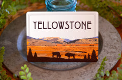 5x7 FLAT Craftsman Table Number-Wedding Sign Yellowstone National Park Mountain River Valley Landscape with Buffalo