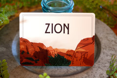 Wedding Sign Zion National Park Landscape Desert Valley Forest, 5x7 FLAT Craftsman Table Number